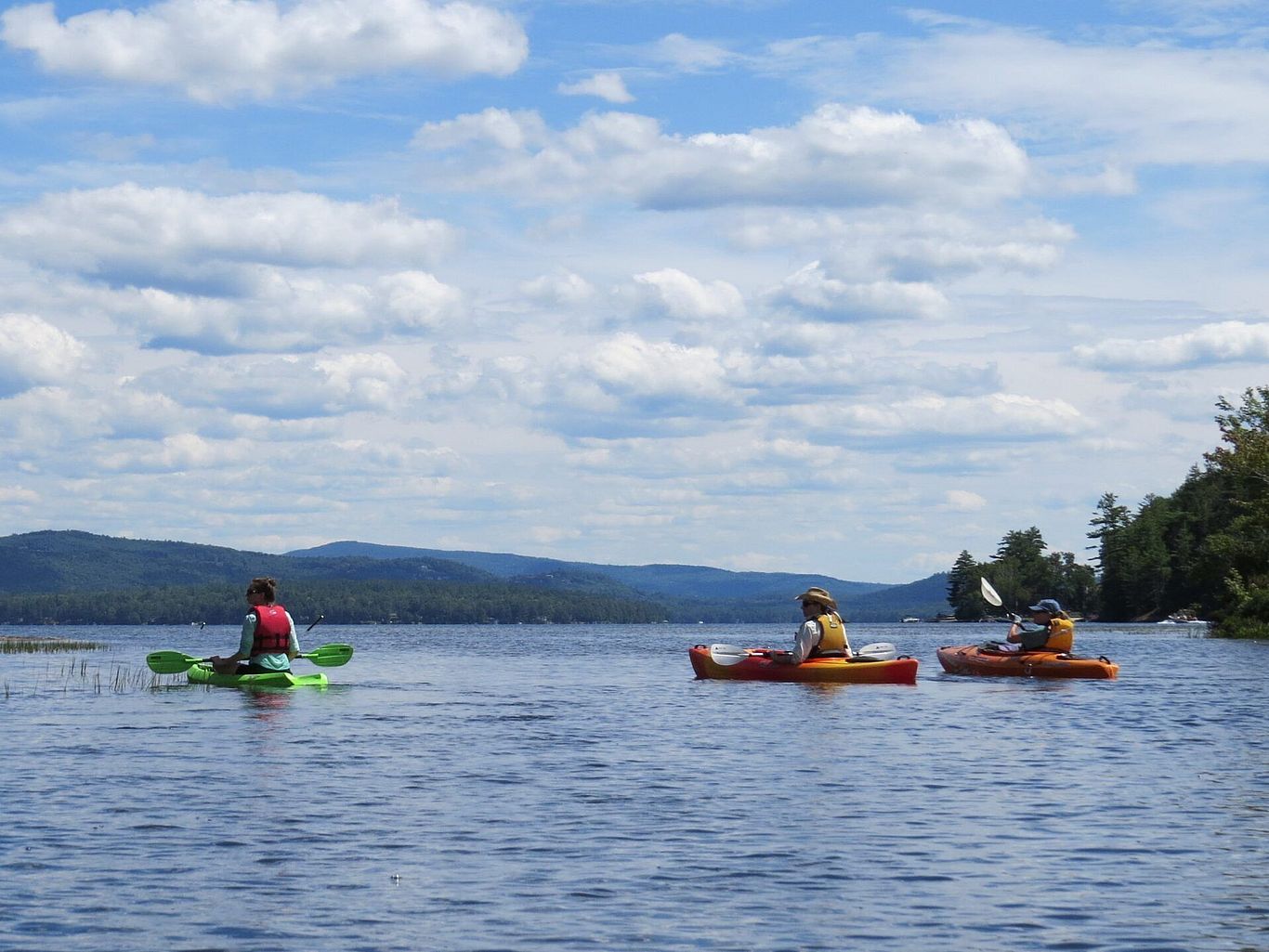 Kayakers on lake