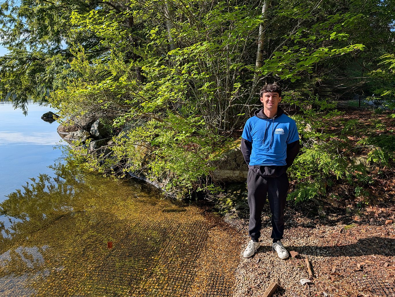Photo of Lake Host Aidan Nolan on duty at the Wellington State Park boat launch.